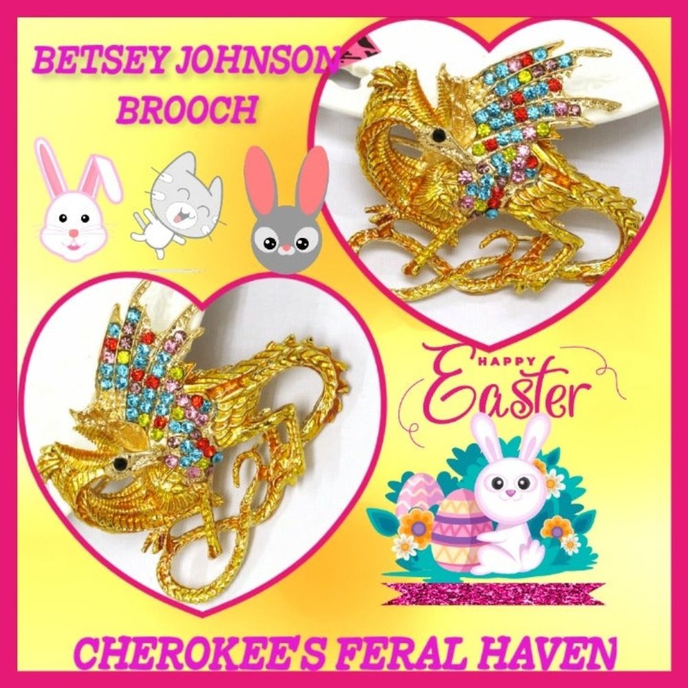 Betsey Johnson Golden Dragon Brooch